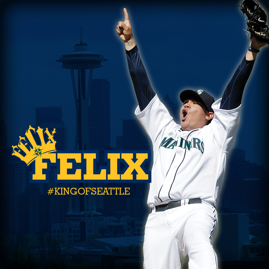 King overlooking his Kingdom: Felix Hernandez raises the All-Star game flag  atop the Space Needle — Converge Media